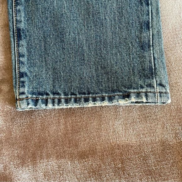 4 Stroke Denim Men's Blue Distressed Jeans Button Up Size 32/34 - Picture 5 of 14